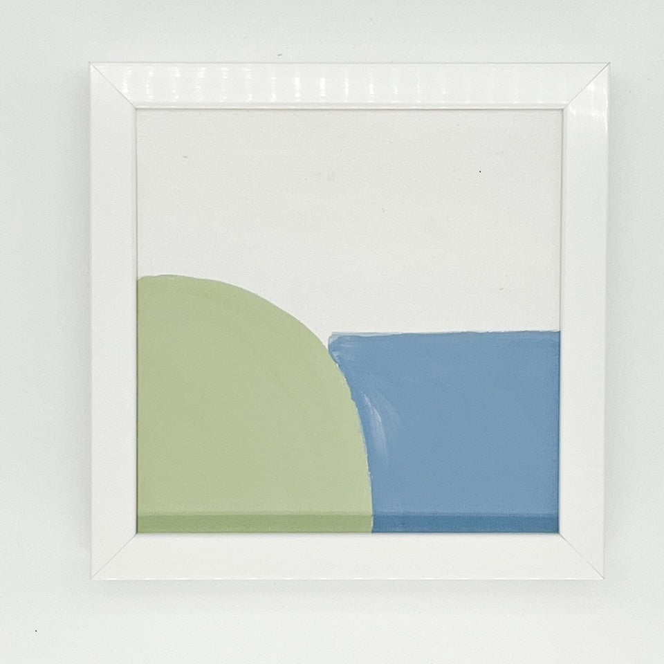 Blue and Green Abstract by Shauna Thorson Framed Artwork - 9.25 x 9.25