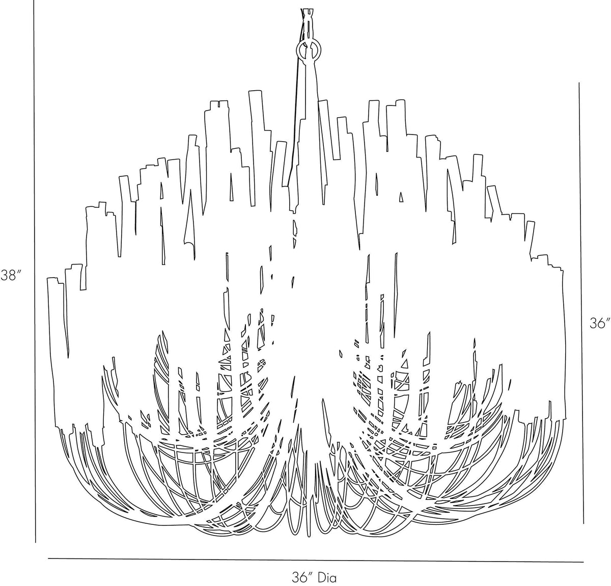 Dimensions of Tilda large chandelier