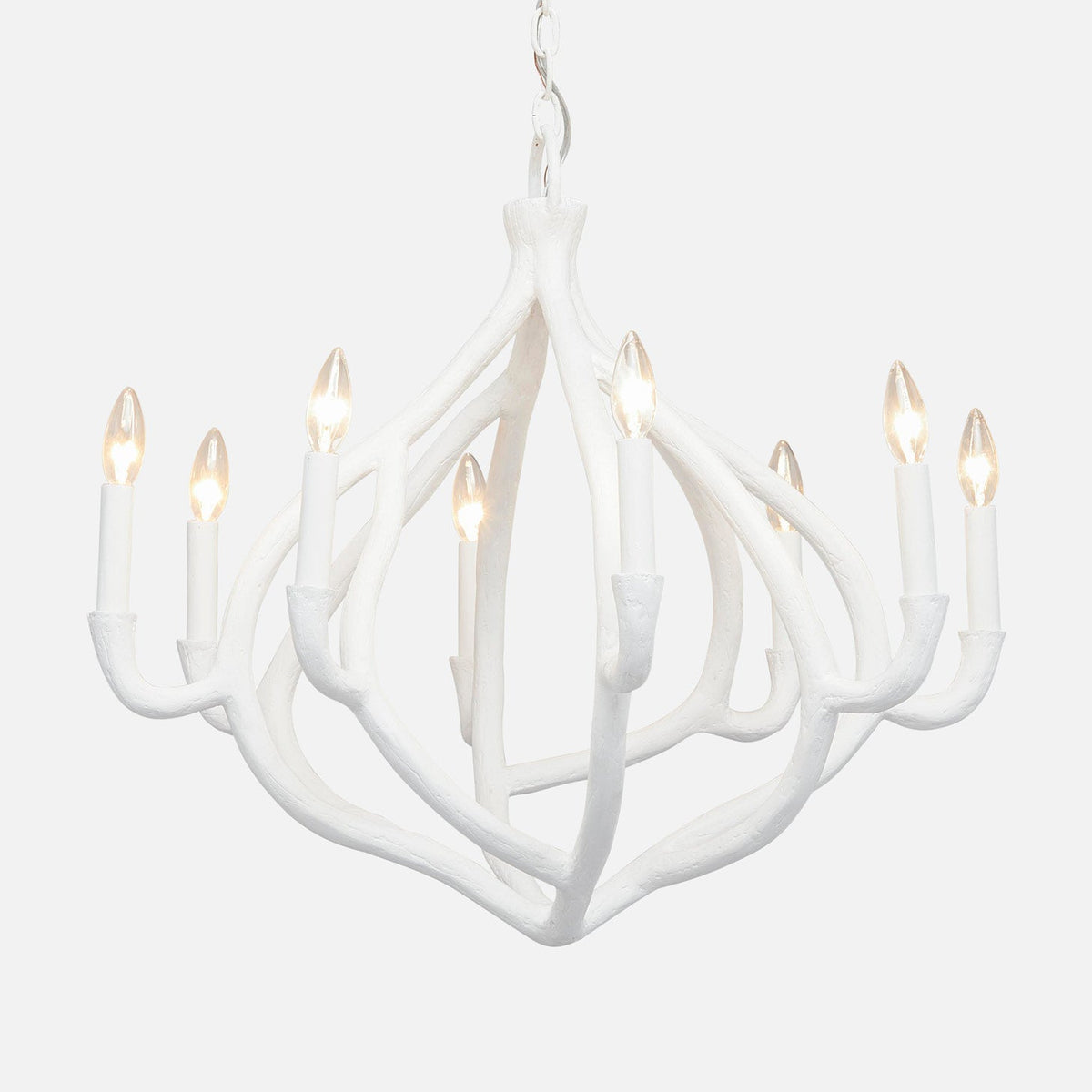 Ulla chandelier in white gesso concrete