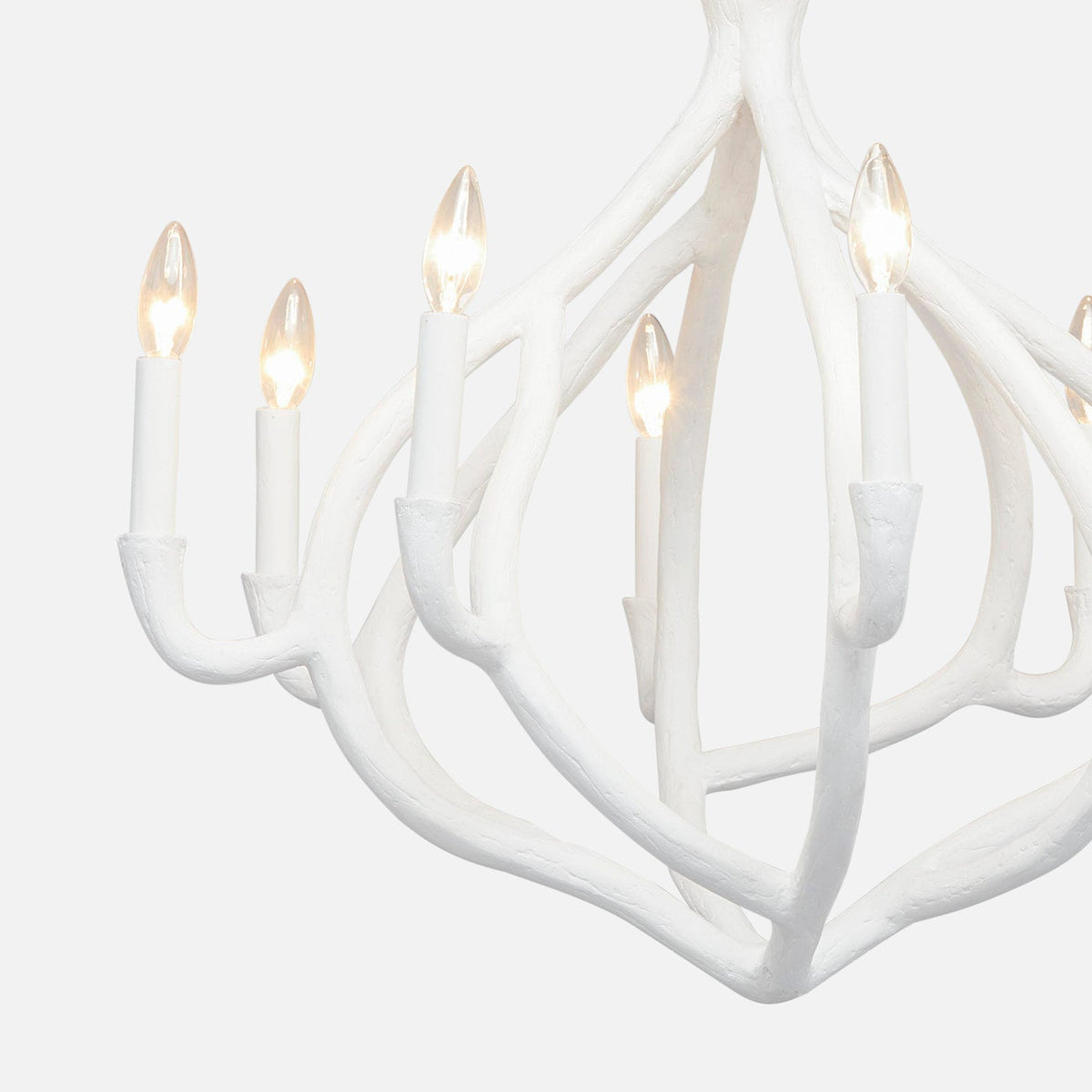 Ulla white gesso concrete chandelier