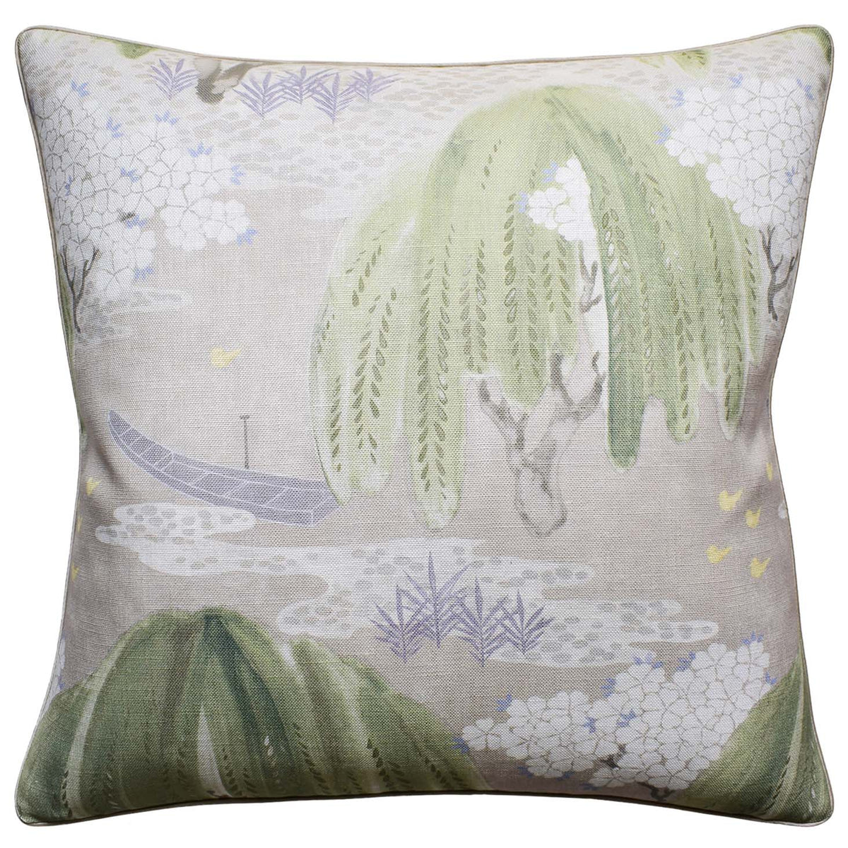 Willow Tree Throw Pillow - 22x22 Beige