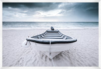Wooden Boat Photograph Artwork White Frame - 63 x 43