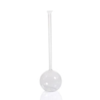 Round bottom long neck clear glass stem vase