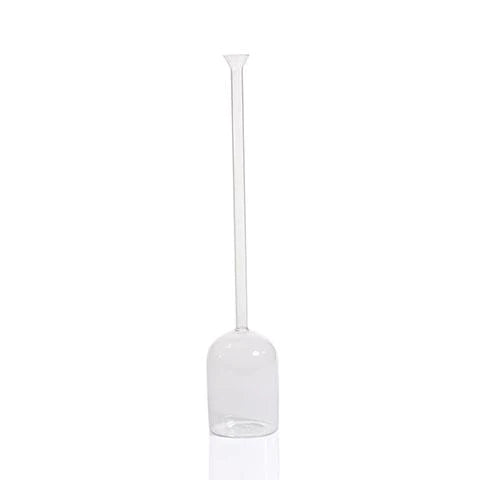 Cylinder shape long neck clear glass stem vase