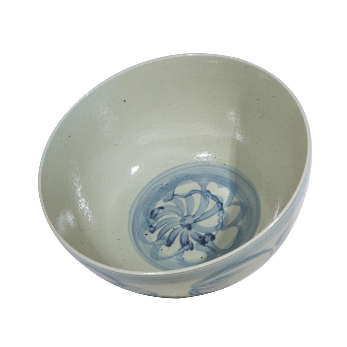 Inside of sea flower bowl in light blue