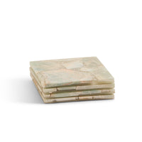 Amazonite Coasters with Resin Base - Set of 4