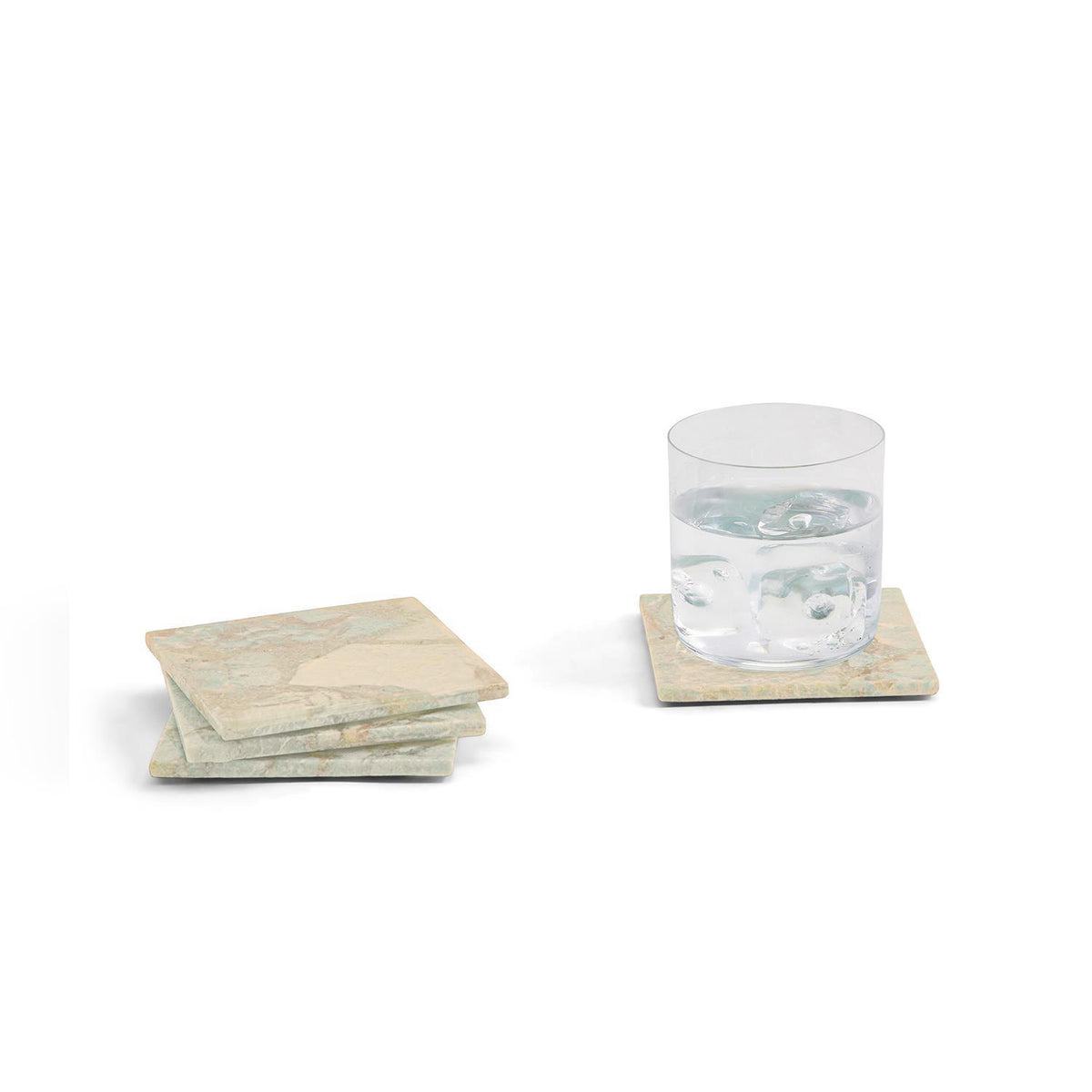 Amazonite Coasters with Resin Base - Set of 4