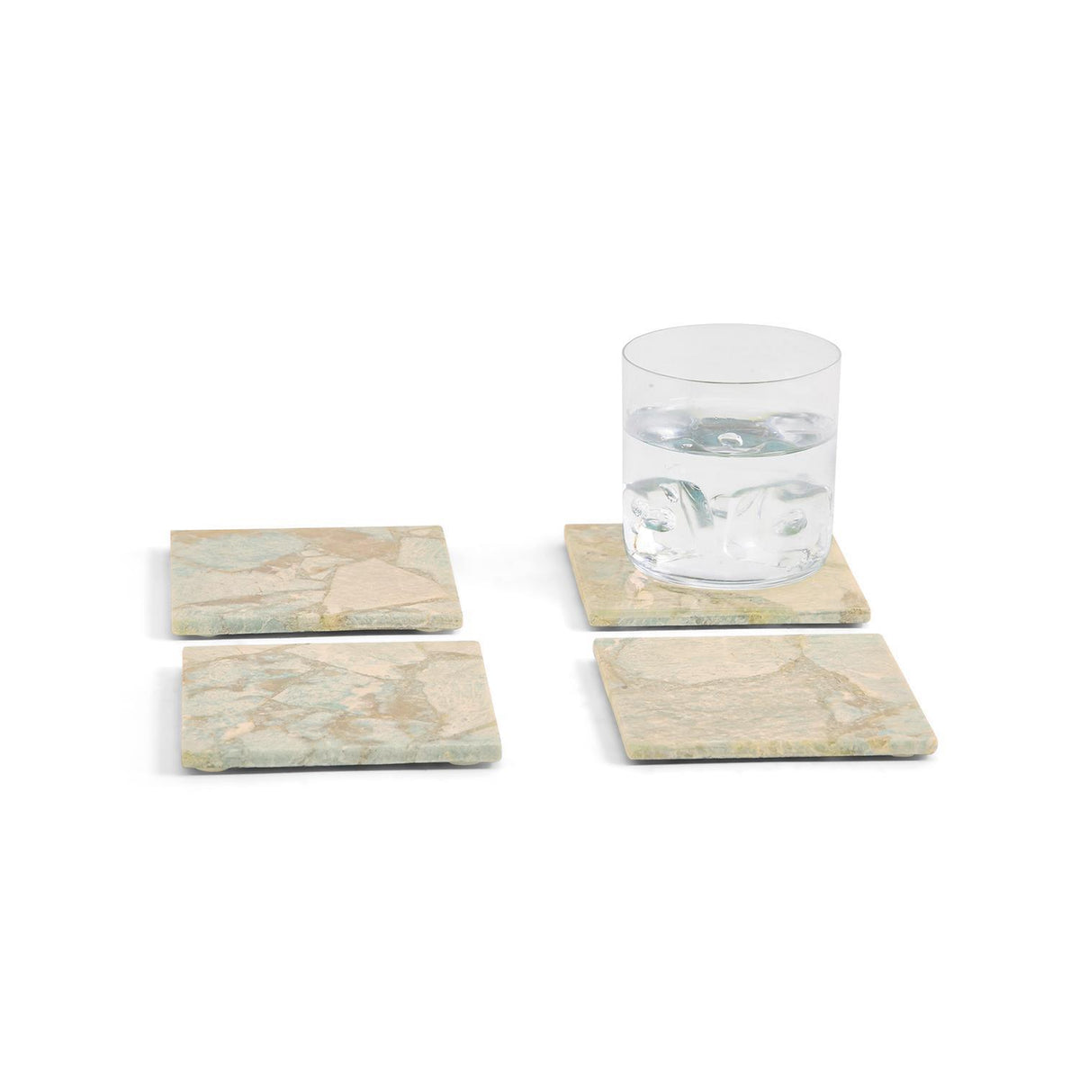 Amazonite Coasters with Resin Base - Set of 4