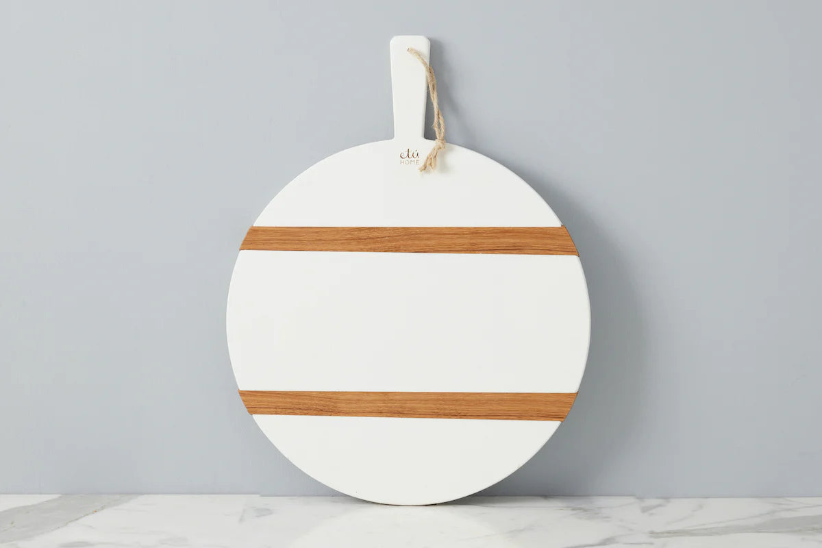 White Round Mod Charcuterie Board - Medium