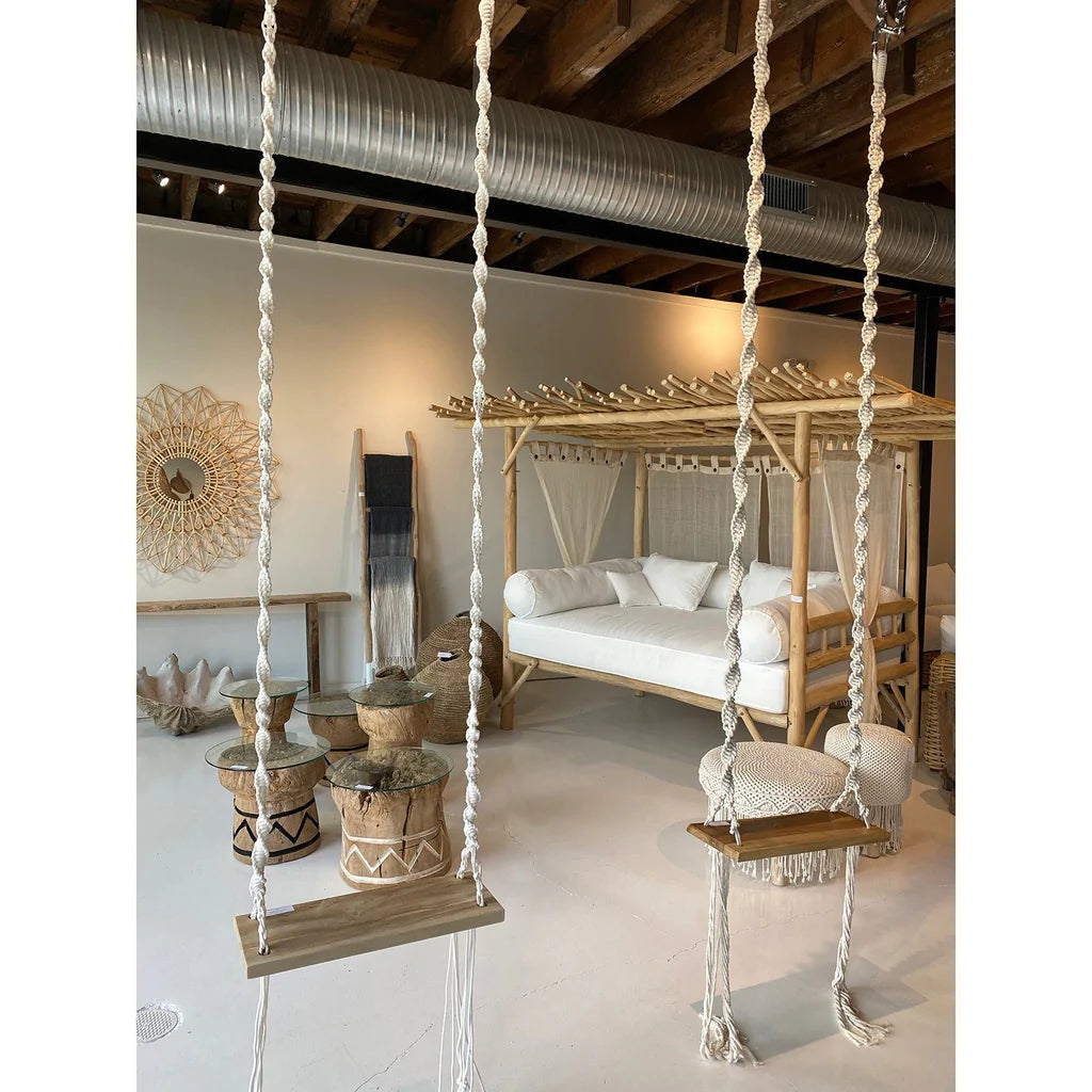 Rope and teak Allegra swings