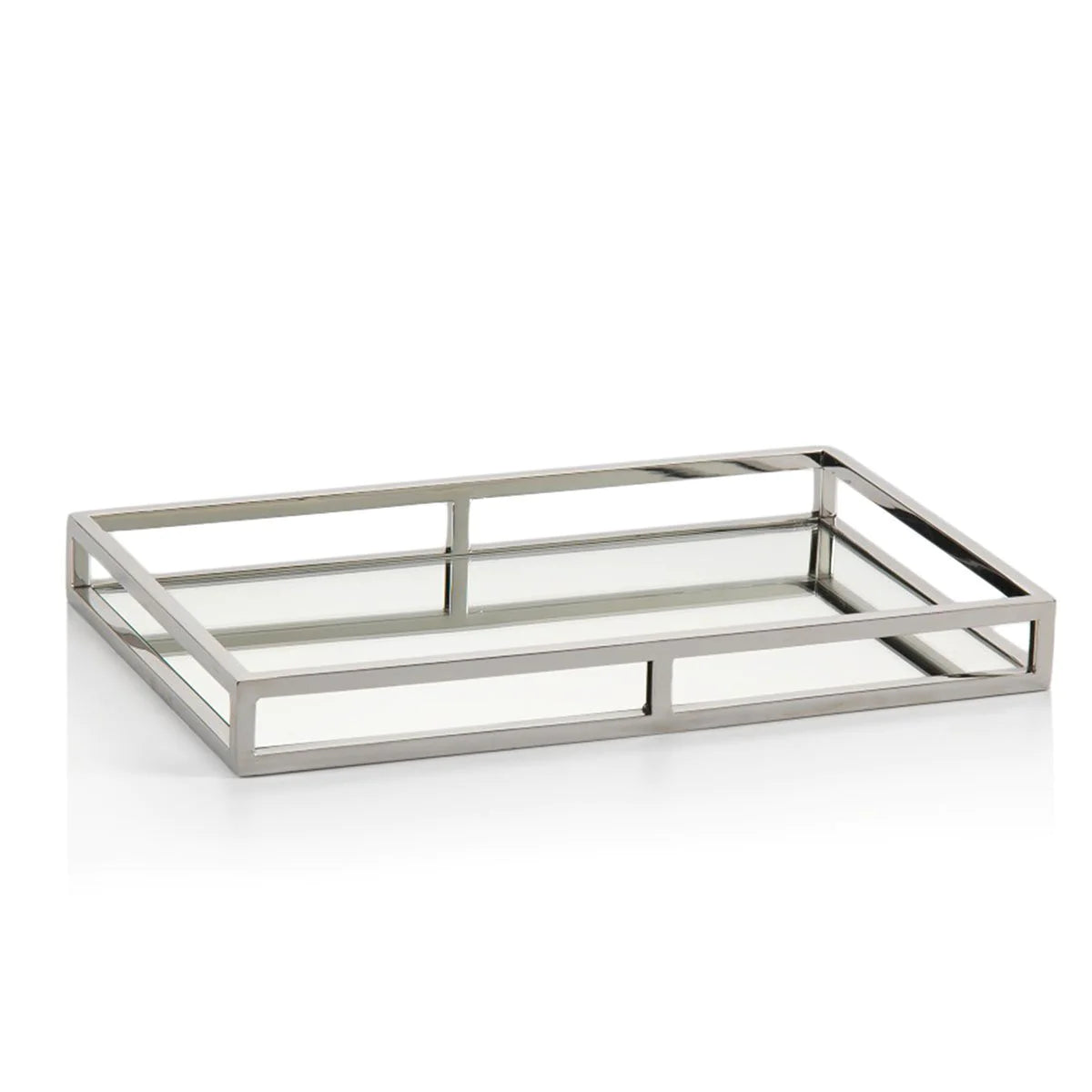 Small rectangular mirrored tray
