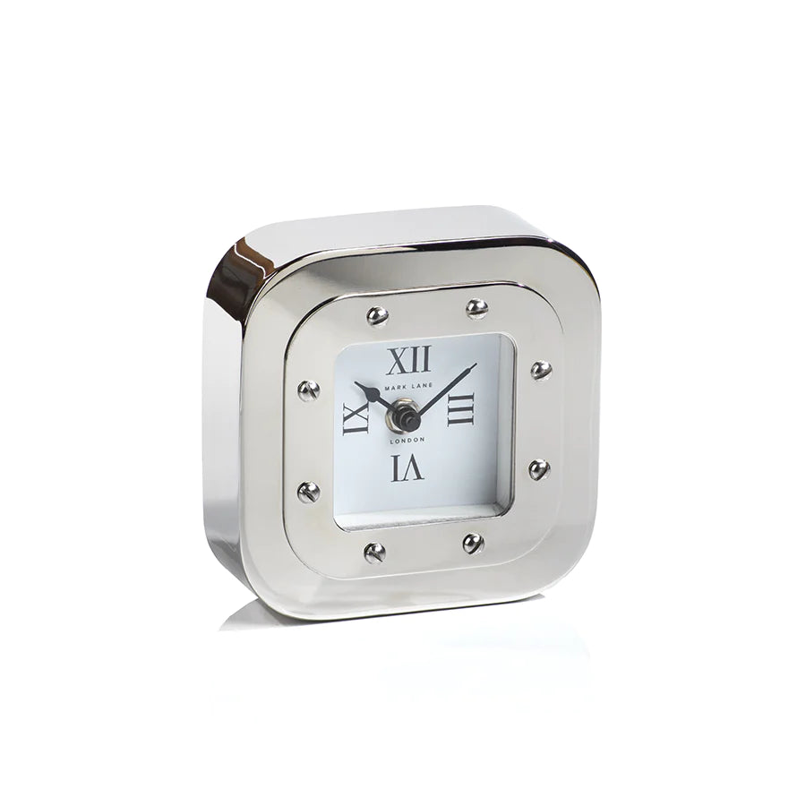 Small Mark Lane table clock in nickel
