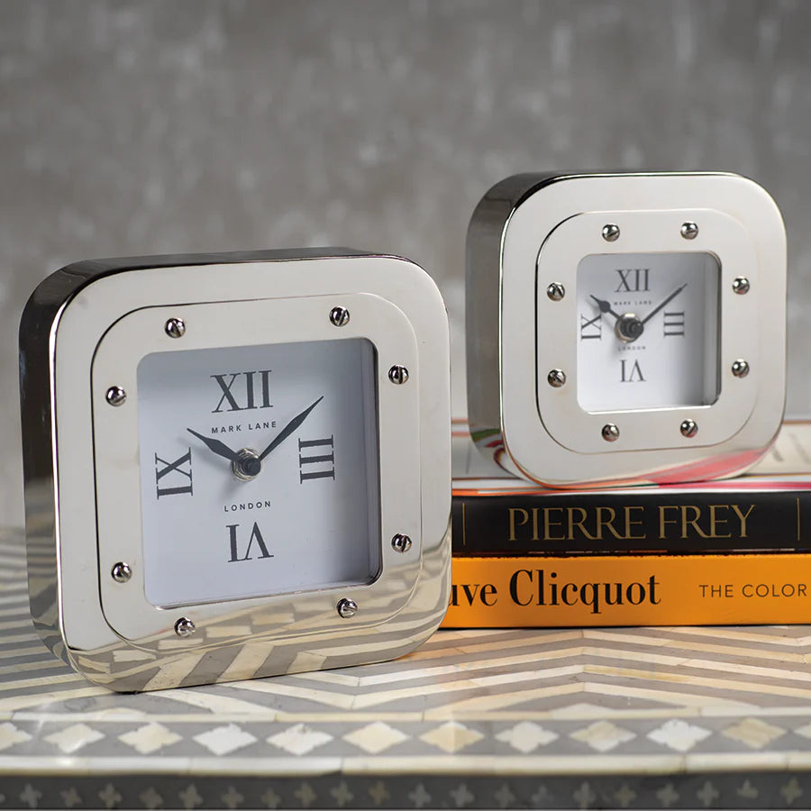 Mark Lane table clocks with Roman numerals