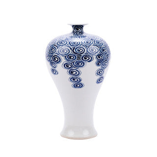 White and blue porcelain vase
