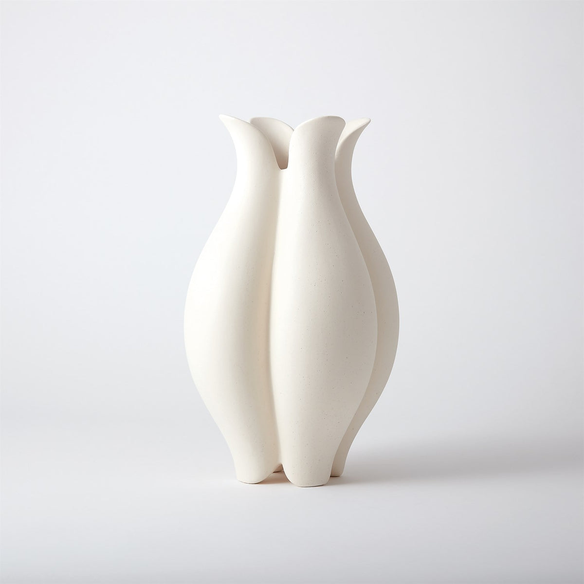 Pond collection abstract white floral vase