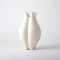 Pond collection abstract white floral vase