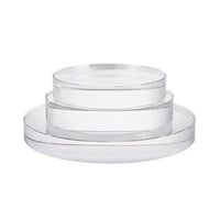 Three sizes of clear acrylic risers