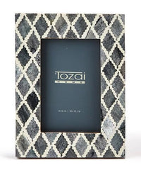Slate 4" x 6" Bone Mosaic Photo Frame - Pattern 1
