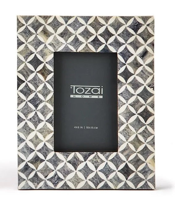 Slate 4" x 6" Bone Mosaic Photo Frame - Pattern 2