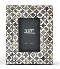 Slate 4" x 6" Bone Mosaic Photo Frame - Pattern 2