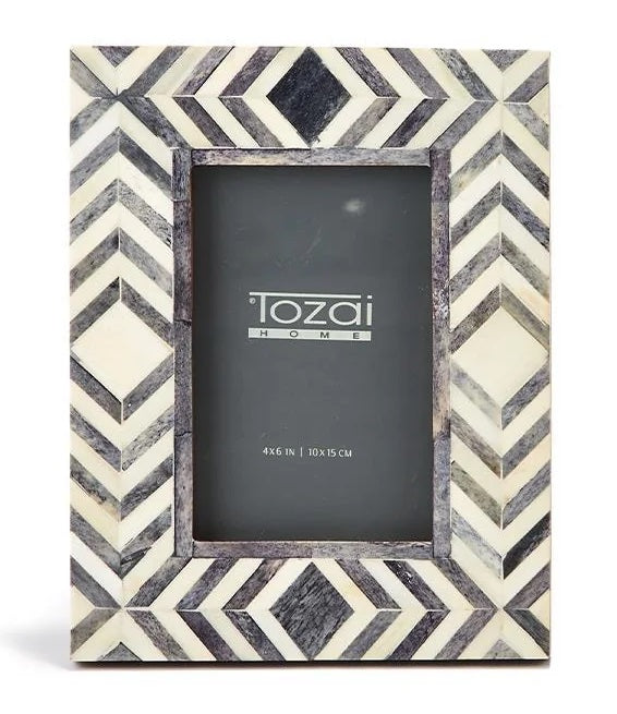 Slate 4" x 6" Bone Mosaic Photo Frame - Pattern 3