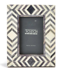 Slate 4" x 6" Bone Mosaic Photo Frame - Pattern 3