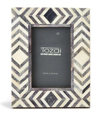 Slate 4" x 6" Bone Mosaic Photo Frame - Pattern 4