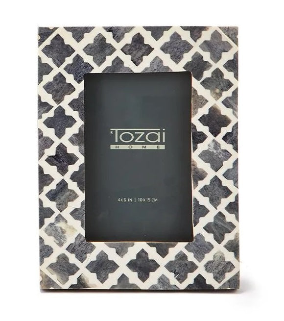Slate 4" x 6" Bone Mosaic Photo Frame - Pattern 4