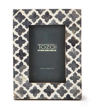 Slate 4" x 6" Bone Mosaic Photo Frame - Pattern 4