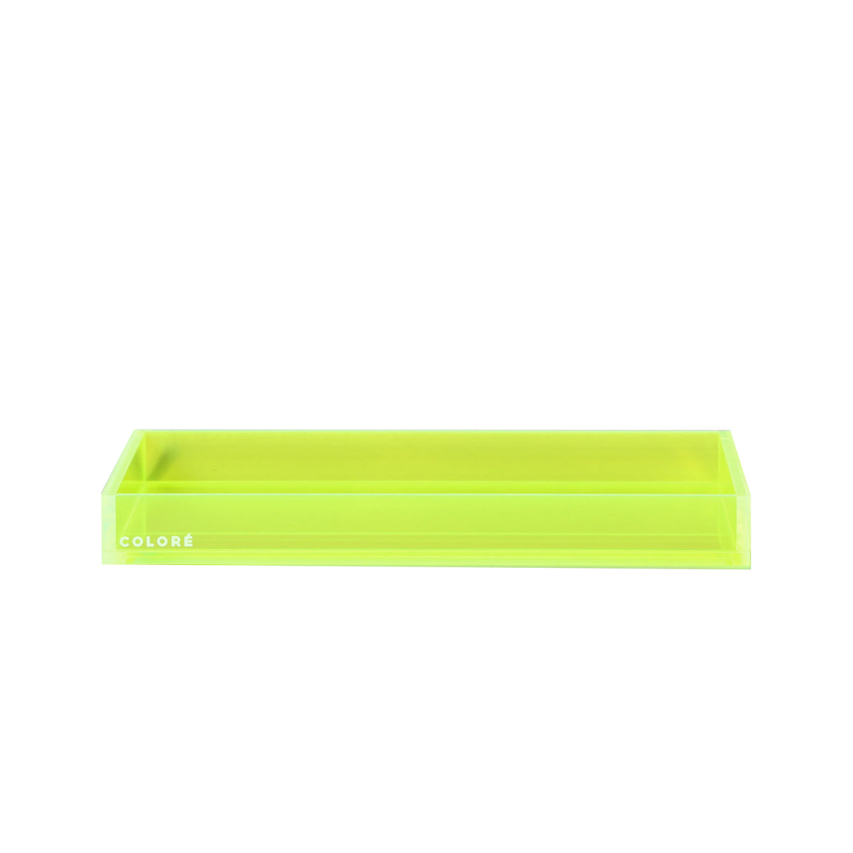 Medium Slim Acrylic Tray - Neon Yellow