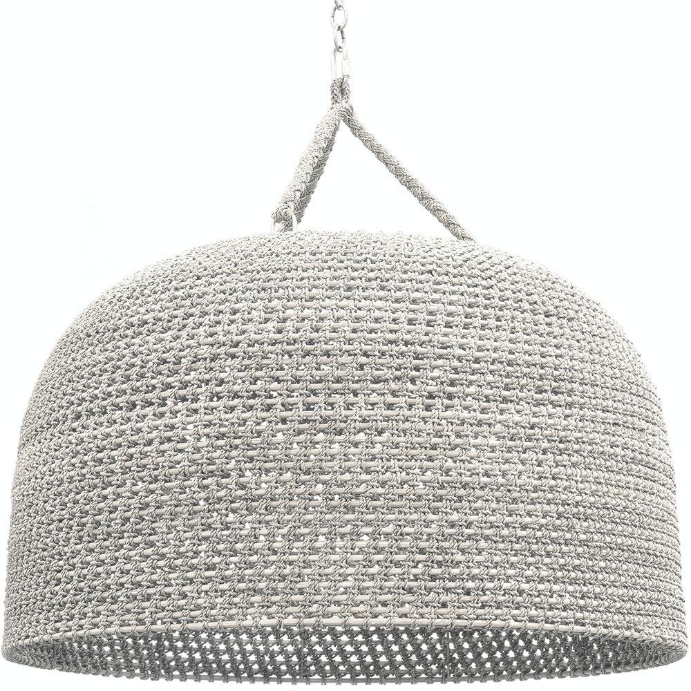 Green Oaks oversized rattan and abaca rope pendant light