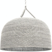 Green Oaks oversized rattan and abaca rope pendant light