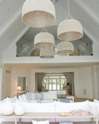 Green Oaks oversized pendant lights in white sand