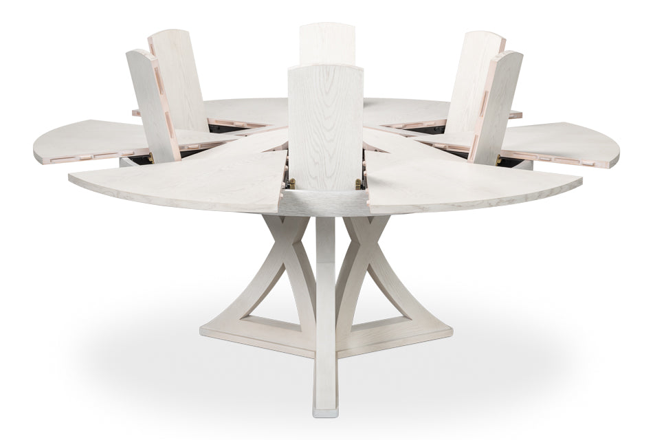 Casual Jupe Expandable Round Dining Table - Working White Medium