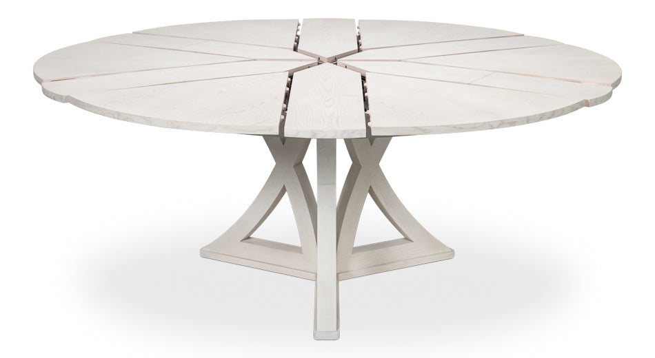 Casual Jupe Expandable Round Dining Table - Working White Medium