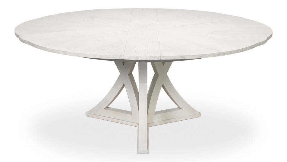 Casual Jupe Expandable Round Dining Table - Working White Medium