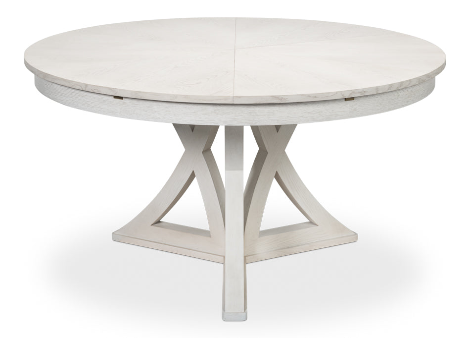 Casual Jupe Expandable Round Dining Table - Working White Large