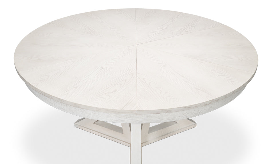 Casual Jupe Expandable Round Dining Table - Working White Large