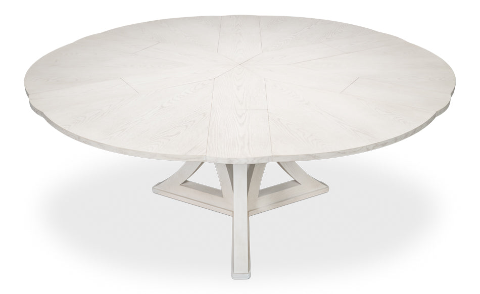 Casual Jupe Expandable Round Dining Table - Working White Large