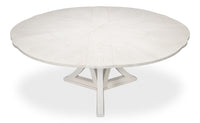 Casual Jupe Expandable Round Dining Table - Working White Large