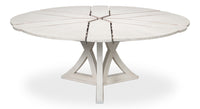 Casual Jupe Expandable Round Dining Table - Working White Large