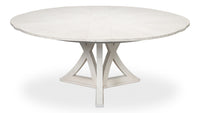 Casual Jupe Expandable Round Dining Table - Working White Large