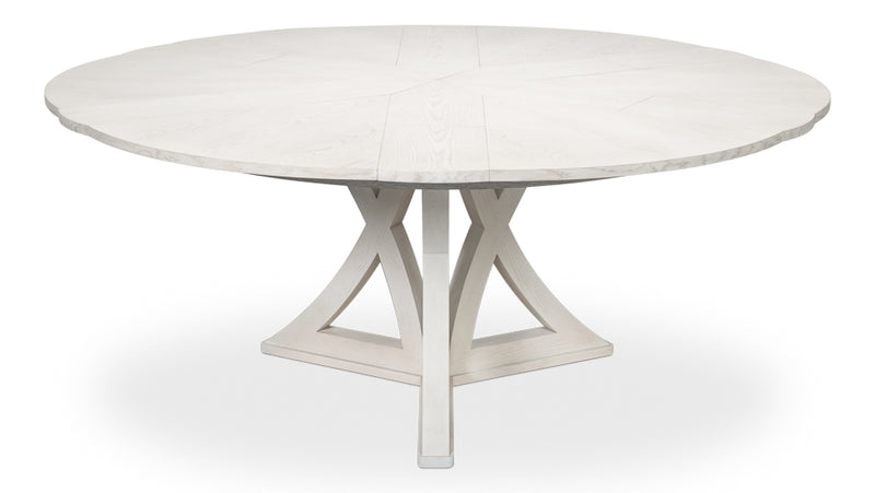 Casual Jupe Expandable Round Dining Table - Working White Large