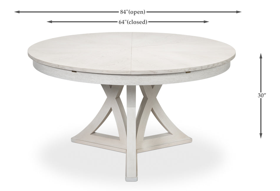 Casual Jupe Expandable Round Dining Table - Working White Large