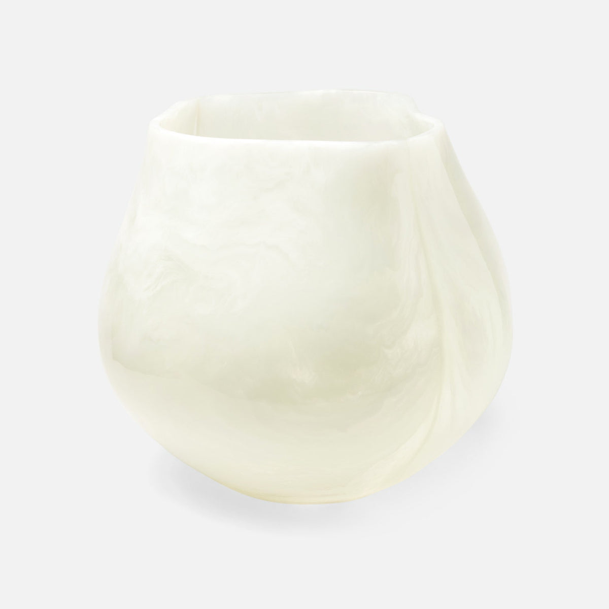 Abria Planter - Pearl White Cast Resin