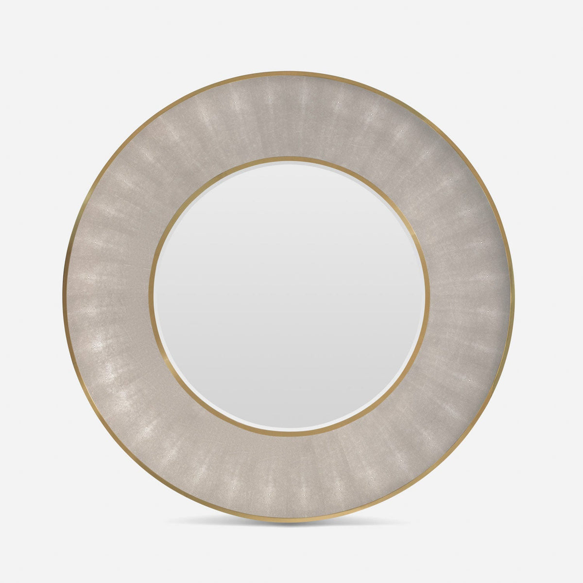 Armond Mirror - Sand Realistic Faux Shagreen Brass Metal 50 inch