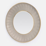 Armond Mirror - Sand Realistic Faux Shagreen Brass Metal 50 inch
