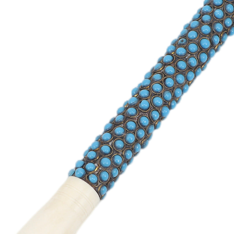 Calligraphy Brush Large Turquoise Colored Ball - 17 Inch Long