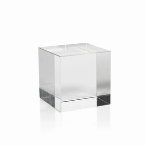 Large crystal glass cube