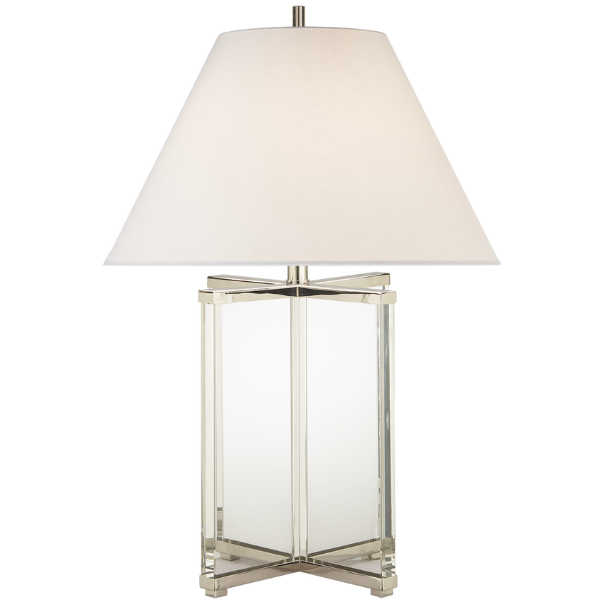 Cameron Table Lamp - Crystal with Linen Shade